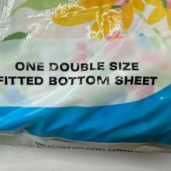 Vintage Montgomery Ward 1970’s Full Fitted Sheet Flowers New Old Stock - Picture 6 of 10